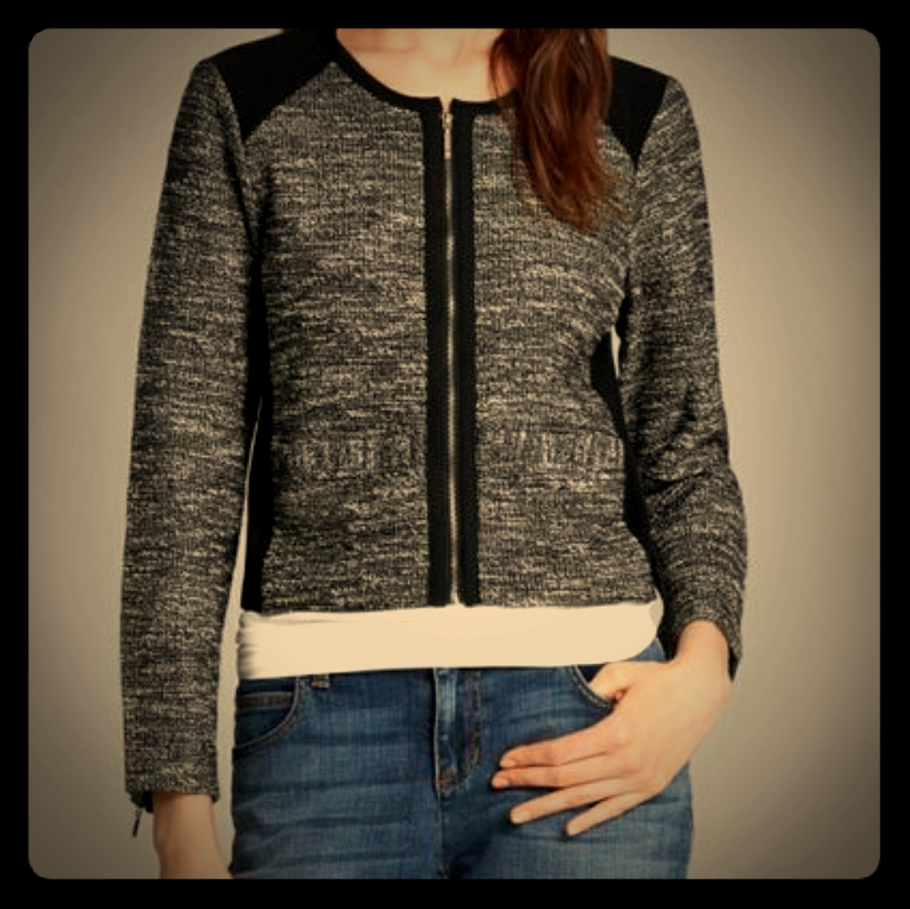 Eileen Fisher Tweed Zip Jacket